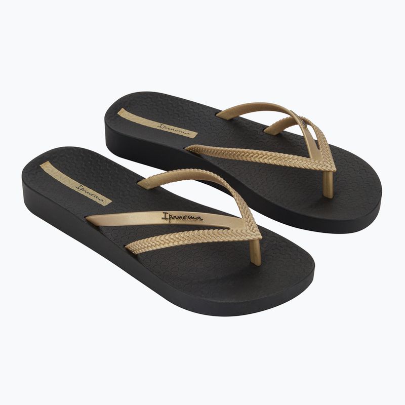 Moteriškos "Ipanema Bossa Soft V" juodos/auksinės šlepetės