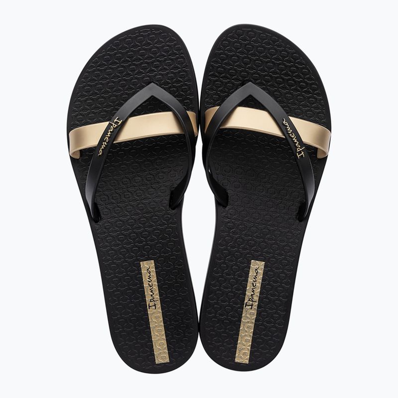 Ipanema Kirei black/gold moteriškos šlepetės 2