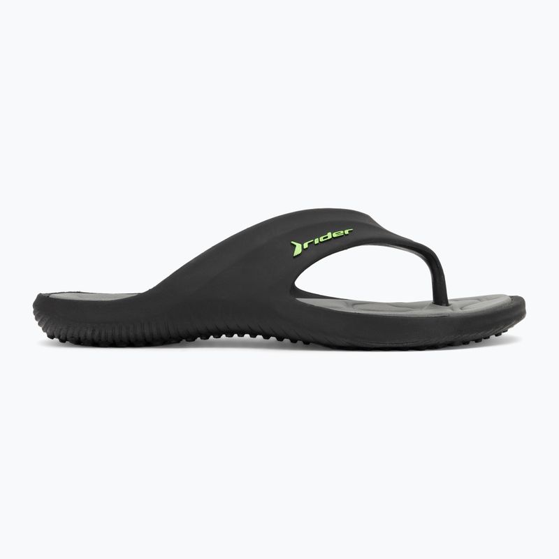 Vyriškos šlepetės per pirštą Rider Cape XVIII black/grey/green 2