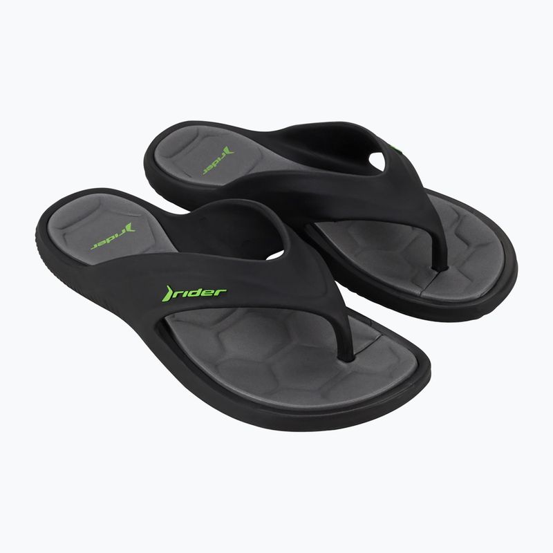 Vyriškos šlepetės per pirštą Rider Cape XVIII black/grey/green