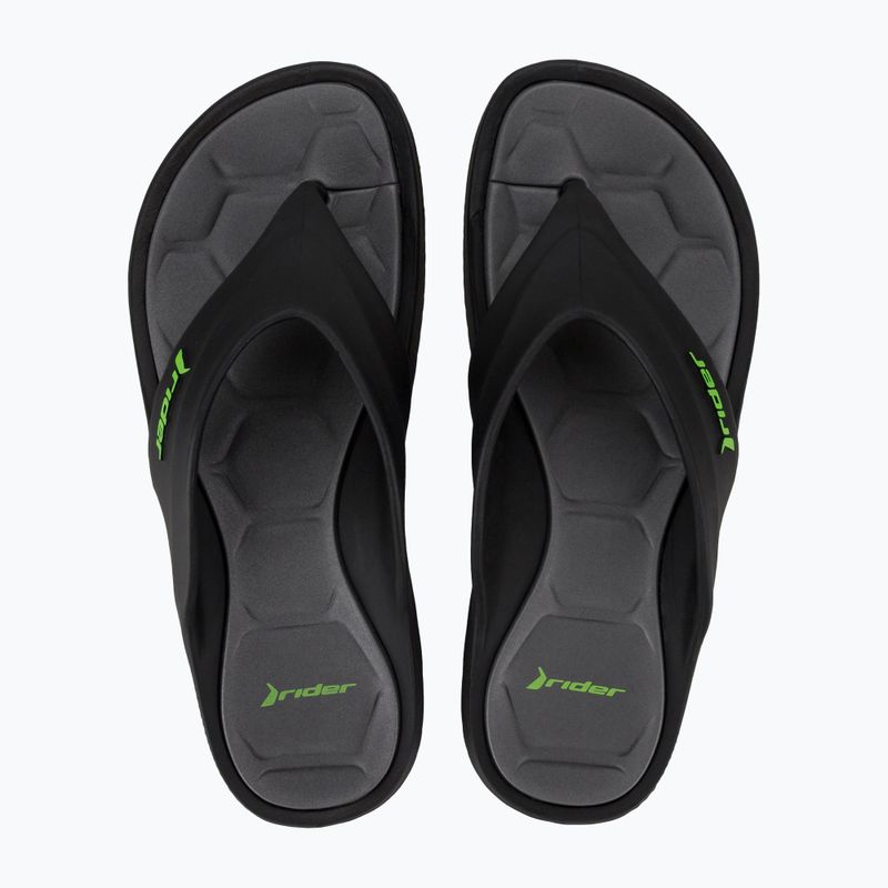 Vyriškos šlepetės per pirštą Rider Cape XVIII black/grey/green 2