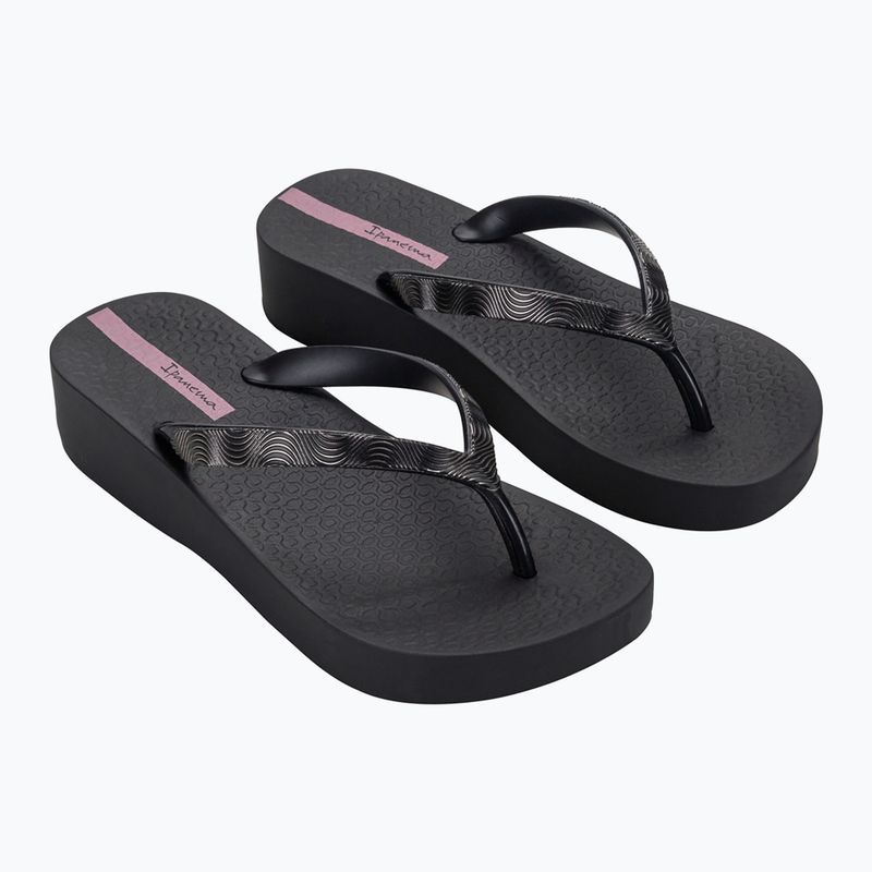 Moteriškos Ipanema Mesh X Plat black/black/lilac šlepetės