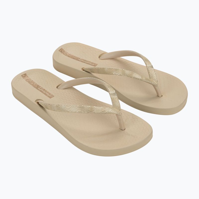 Moteriškos šlepetės per pirštą Ipanema Mesh IX beige/beige/gold