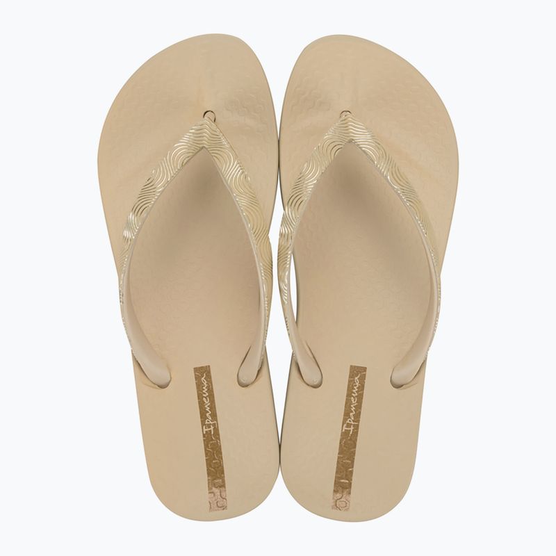 Moteriškos šlepetės per pirštą Ipanema Mesh IX beige/beige/gold 2