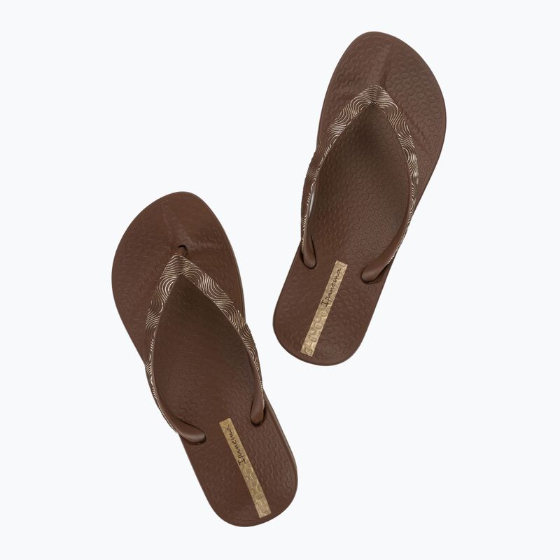 Moteriškos šlepetės per pirštą Ipanema Mesh IX brown/brown/Gold 3