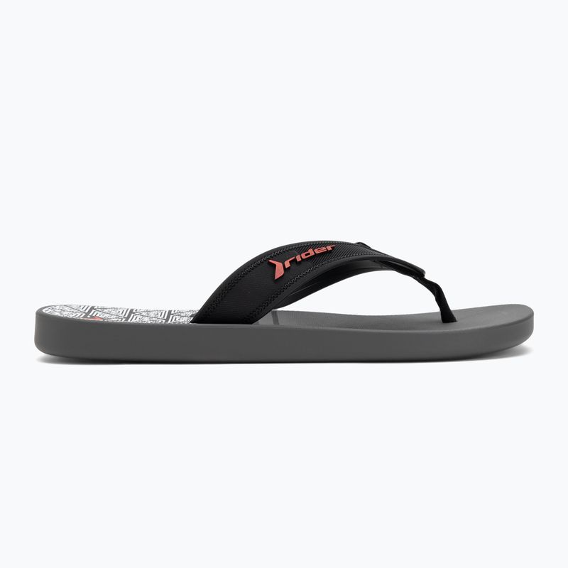 Vyriškos šlepetės per pirštą RIDER Impulse Graphic dark grey/black/red 2