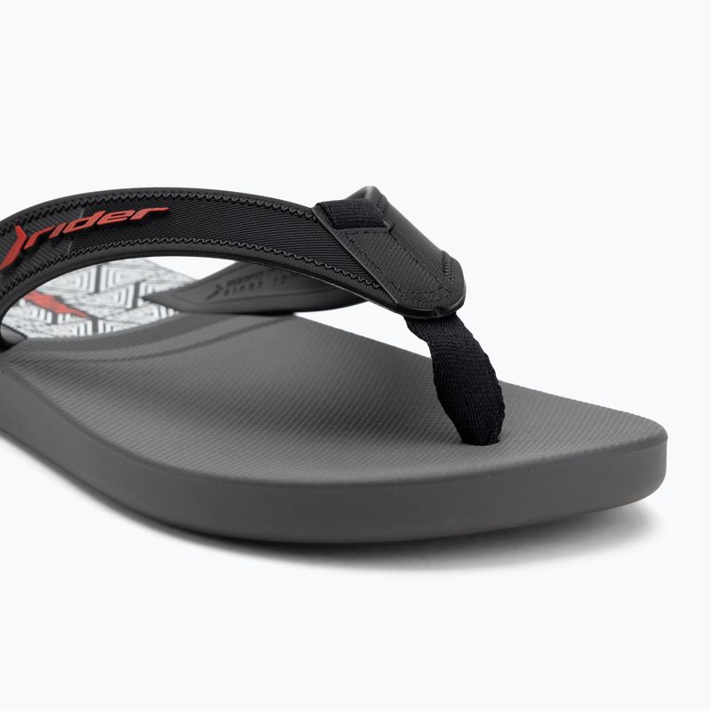 Vyriškos šlepetės per pirštą RIDER Impulse Graphic dark grey/black/red 7