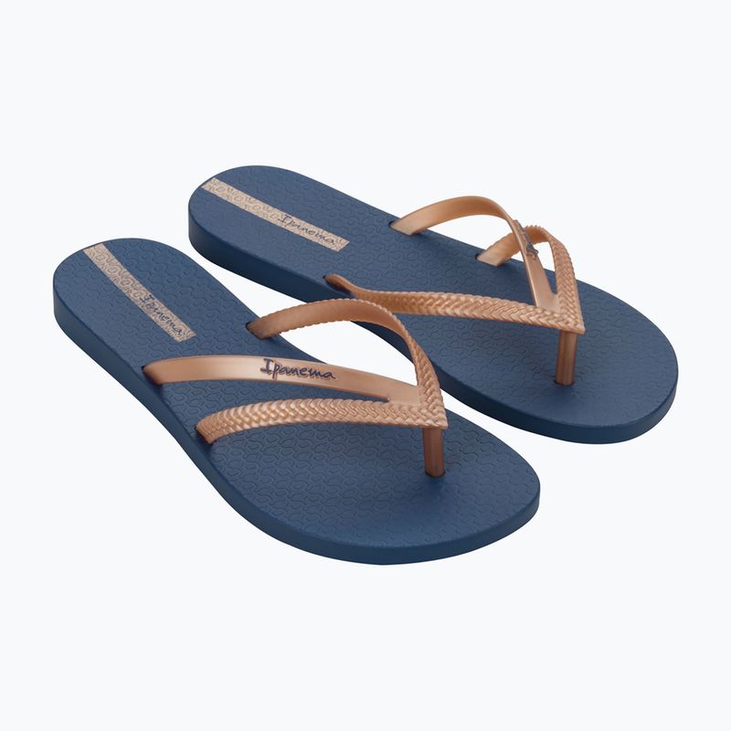 Moteriškos šlepetės per pirštą Ipanema Bossa blue/metallic pink
