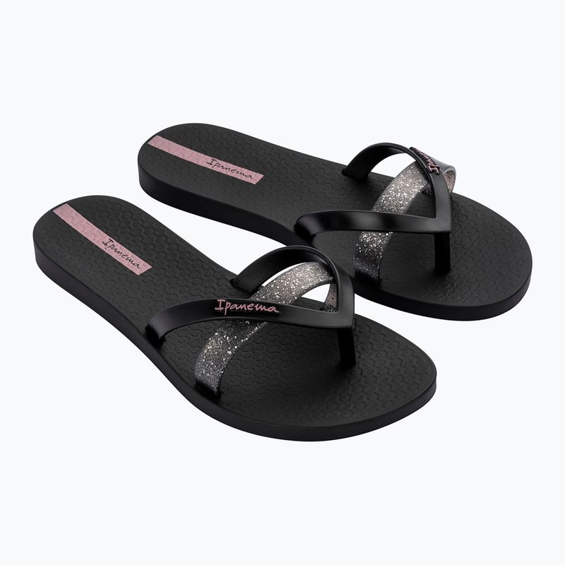 Moteriškos šlepetės per pirštą Ipanema Kirei Chic black/glitter/purple