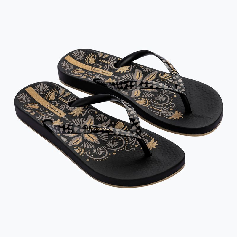 Moteriškos šlepetės per pirštą Ipanema Anat Nature VIII black/black/gold
