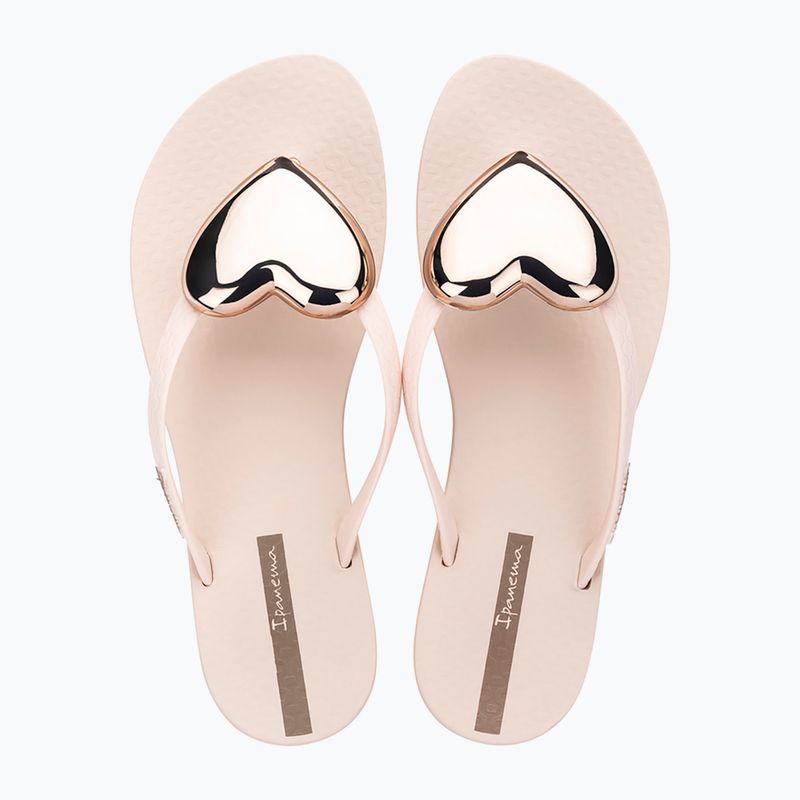 Moteriškos šlepetės per pirštą Ipanema Maxi Fashion beige/gold 2