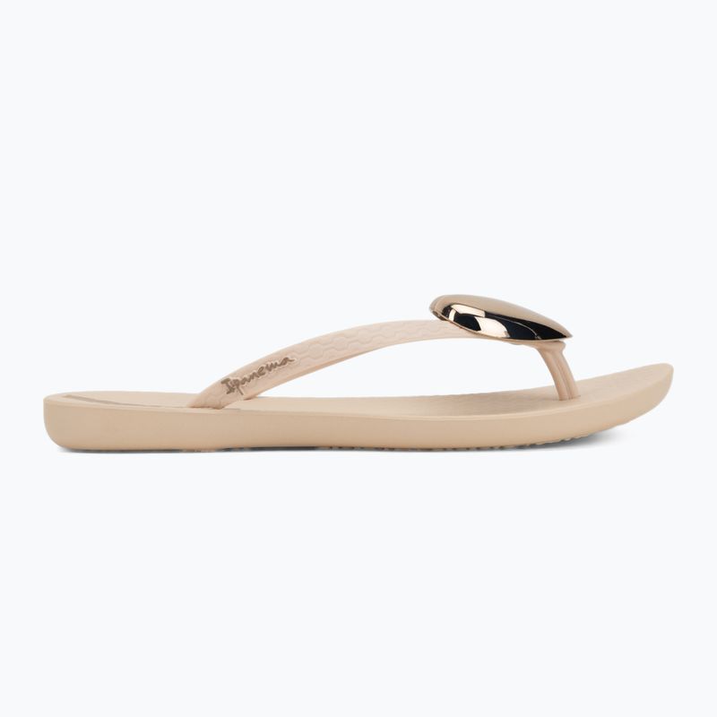 Moteriškos šlepetės per pirštą Ipanema Maxi Fashion beige/gold 2