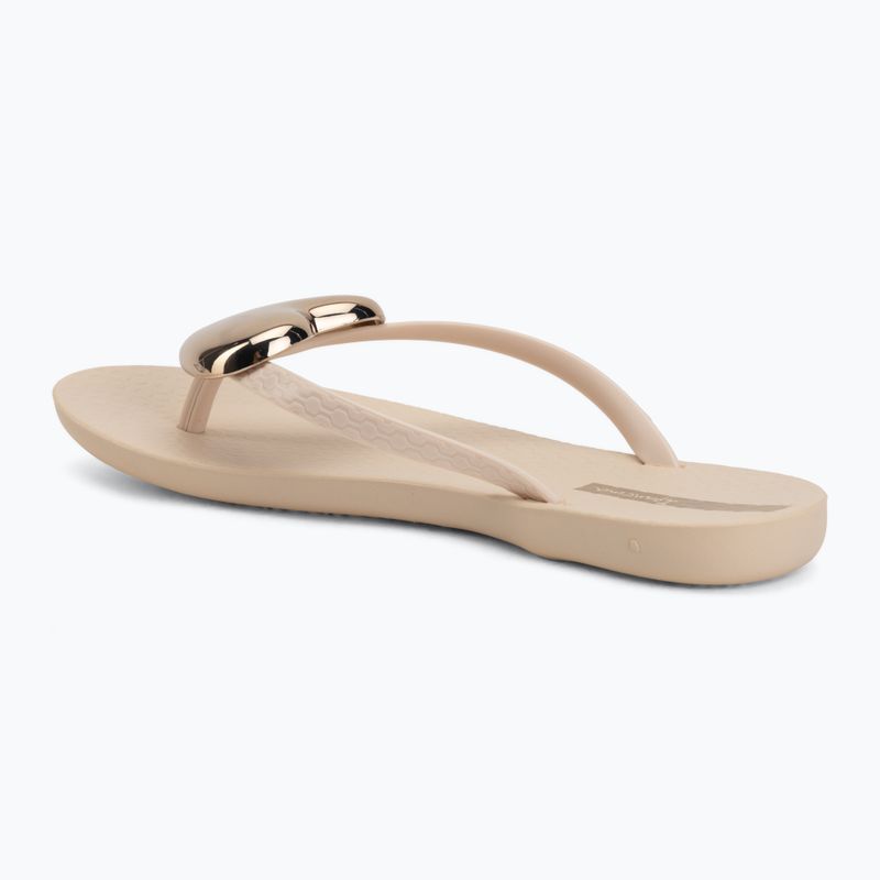 Moteriškos šlepetės per pirštą Ipanema Maxi Fashion beige/gold 3