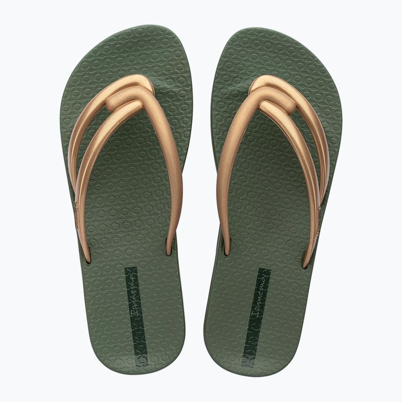Moteriškos šlepetės per pirštą Ipanema Comfy green/gold 2