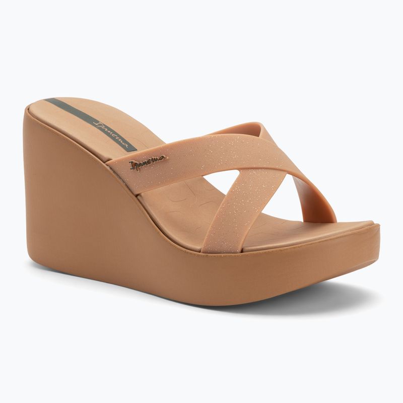 Moteriškos šlepetės Ipanema High Fashion II Slide beige/glitter beige/green