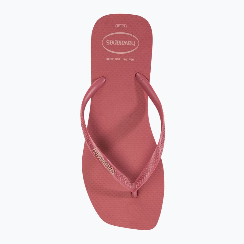 Moteriškos šlepetės per pirštą Havaianas Square Logo Pop Up pau brasil 5