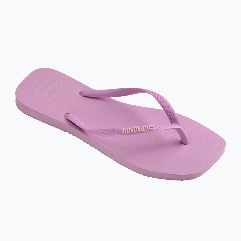 Moteriškos šlepetės per pirštą Havaianas Square Logo Pop Up fresh lavender 8