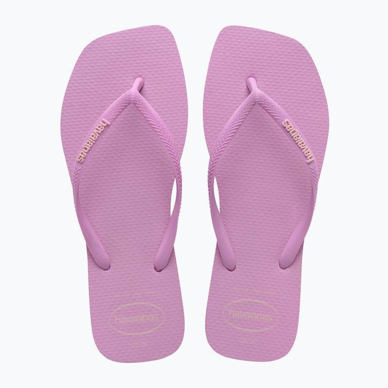 Moteriškos šlepetės per pirštą Havaianas Square Logo Pop Up fresh lavender 10