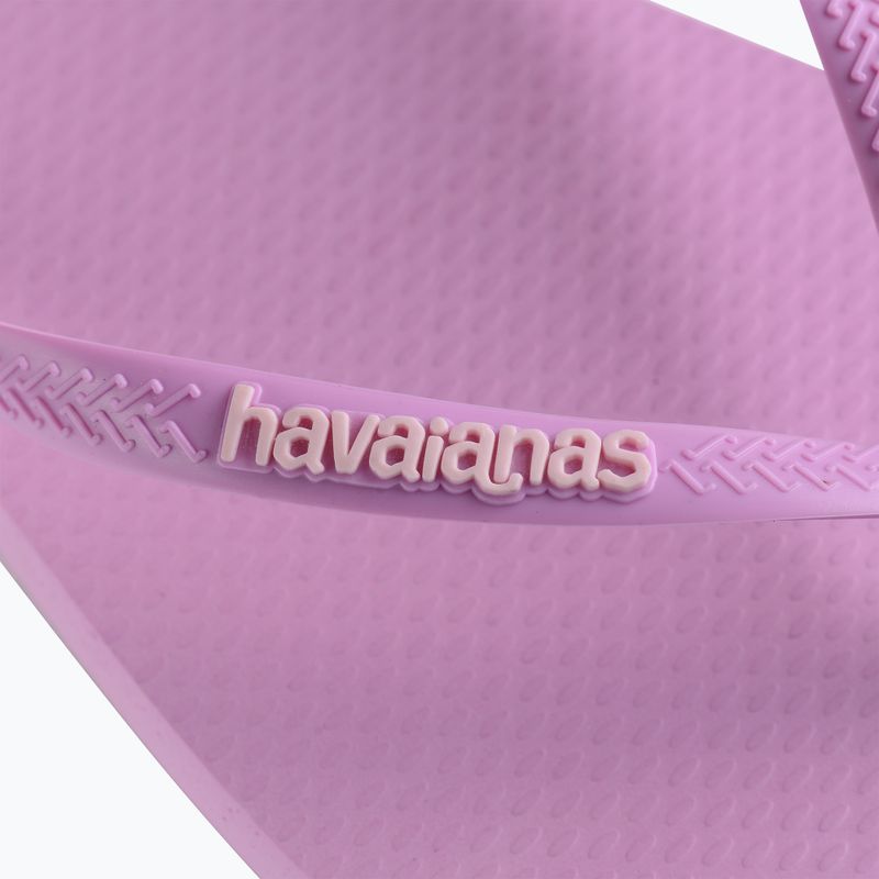 Moteriškos šlepetės per pirštą Havaianas Square Logo Pop Up fresh lavender 12