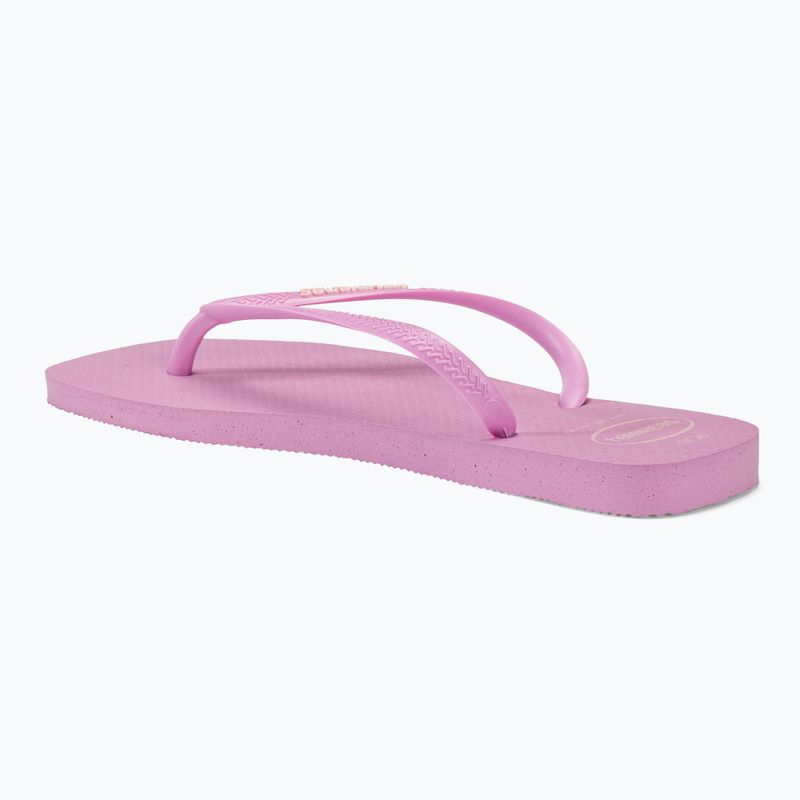 Moteriškos šlepetės per pirštą Havaianas Square Logo Pop Up fresh lavender 3