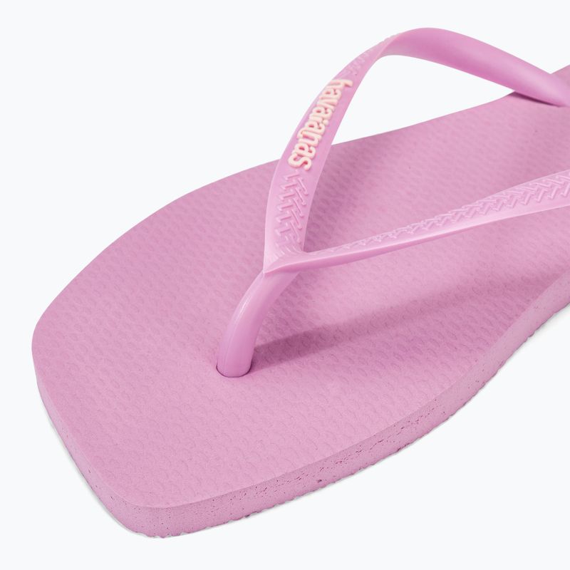 Moteriškos šlepetės per pirštą Havaianas Square Logo Pop Up fresh lavender 7