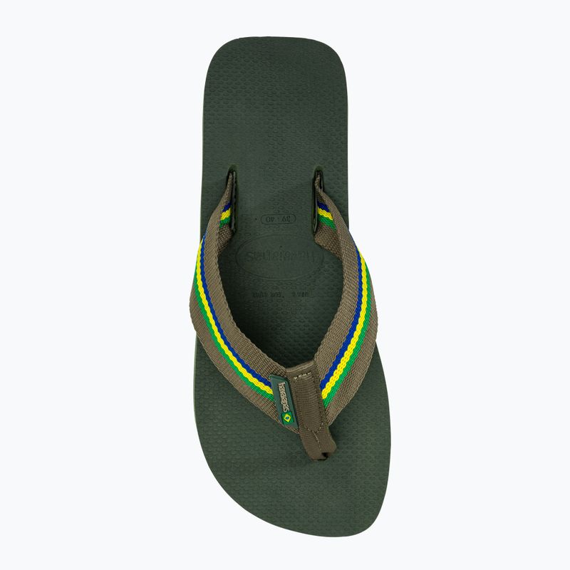 Vyriškos šlepetės per pirštą Havaianas Urban Brasil olive green 5