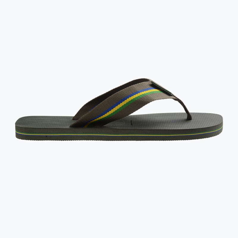 Vyriškos šlepetės per pirštą Havaianas Urban Brasil olive green 9