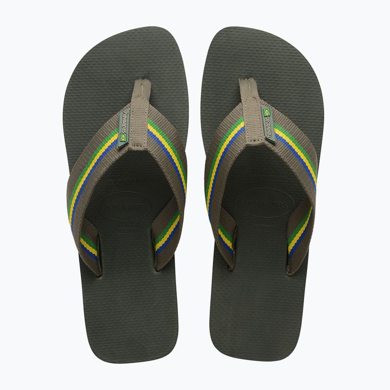 Vyriškos šlepetės per pirštą Havaianas Urban Brasil olive green 11