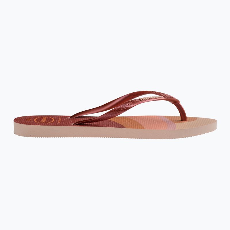 Moteriškos šlepetės per pirštą Havaianas Slim Palette Glow ballet rose 2