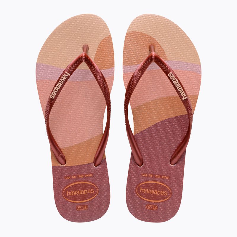 Moteriškos šlepetės per pirštą Havaianas Slim Palette Glow ballet rose 3