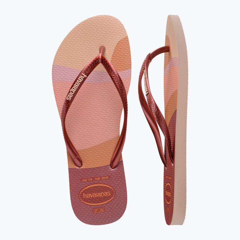 Moteriškos šlepetės per pirštą Havaianas Slim Palette Glow ballet rose 4