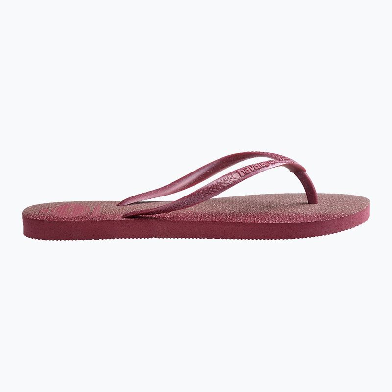 Moteriškos šlepetės per pirštą Havaianas Slim Gloss amaranth 2