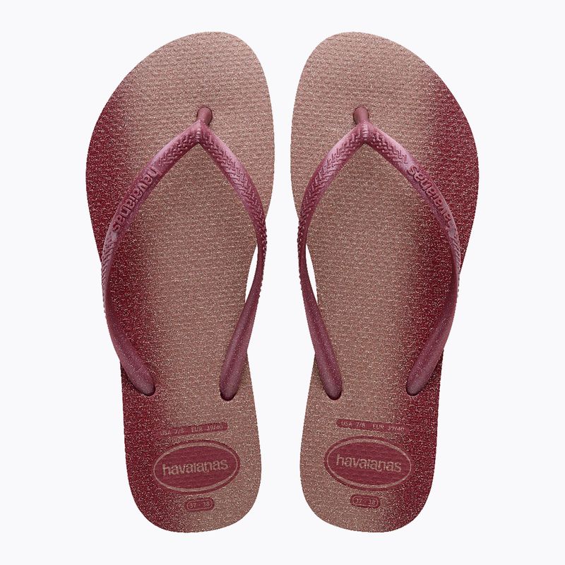 Moteriškos šlepetės per pirštą Havaianas Slim Gloss amaranth 3