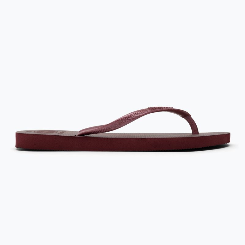 Moteriškos šlepetės per pirštą Havaianas Slim Gloss amaranth 2