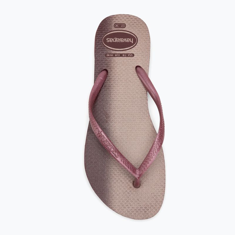 Moteriškos šlepetės per pirštą Havaianas Slim Gloss amaranth 5
