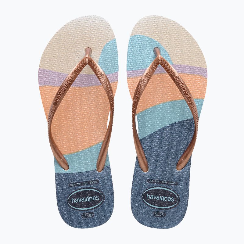 Moteriškos šlepetės per pirštą Havaianas Slim Palette Glow beige 4