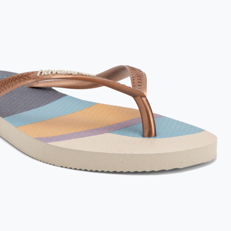 Moteriškos šlepetės per pirštą Havaianas Slim Palette Glow beige 7