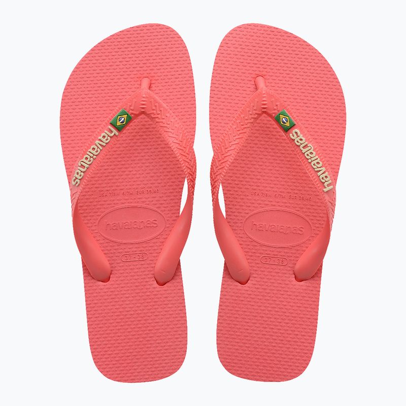 Šlepetės per pirštą Havaianas Brasil Logo tropical coral 4