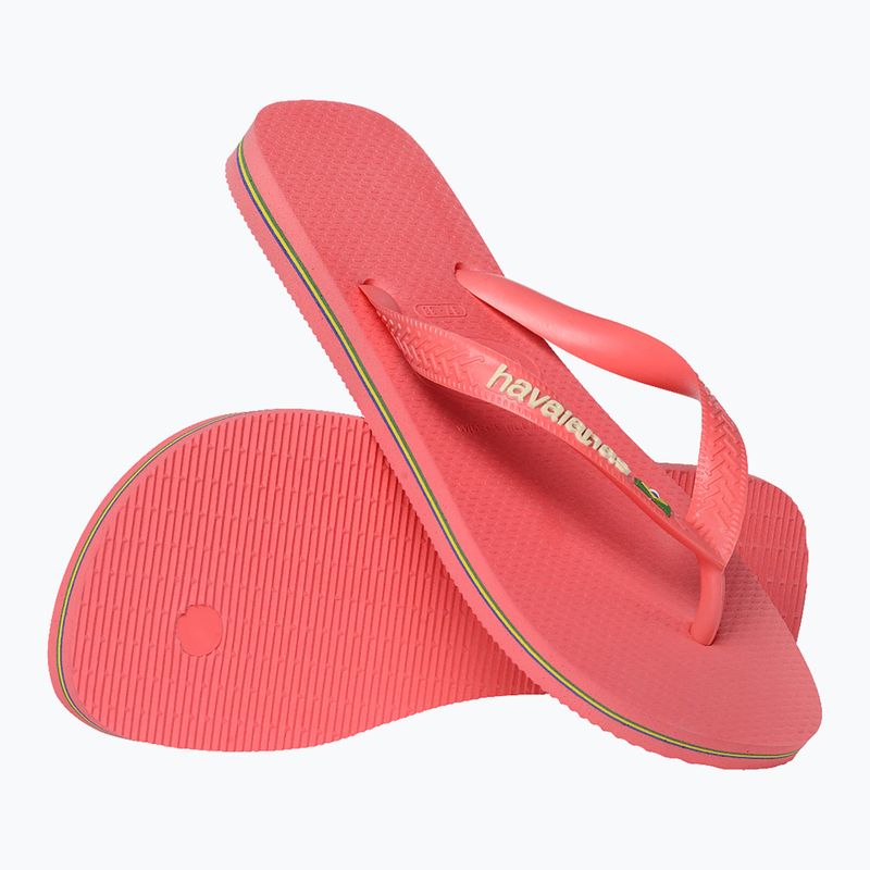 Šlepetės per pirštą Havaianas Brasil Logo tropical coral 6