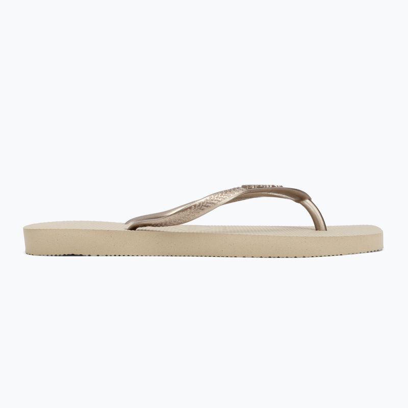 Moteriškos šlepetės per pirštą Havaianas Slim Square sand grey 2