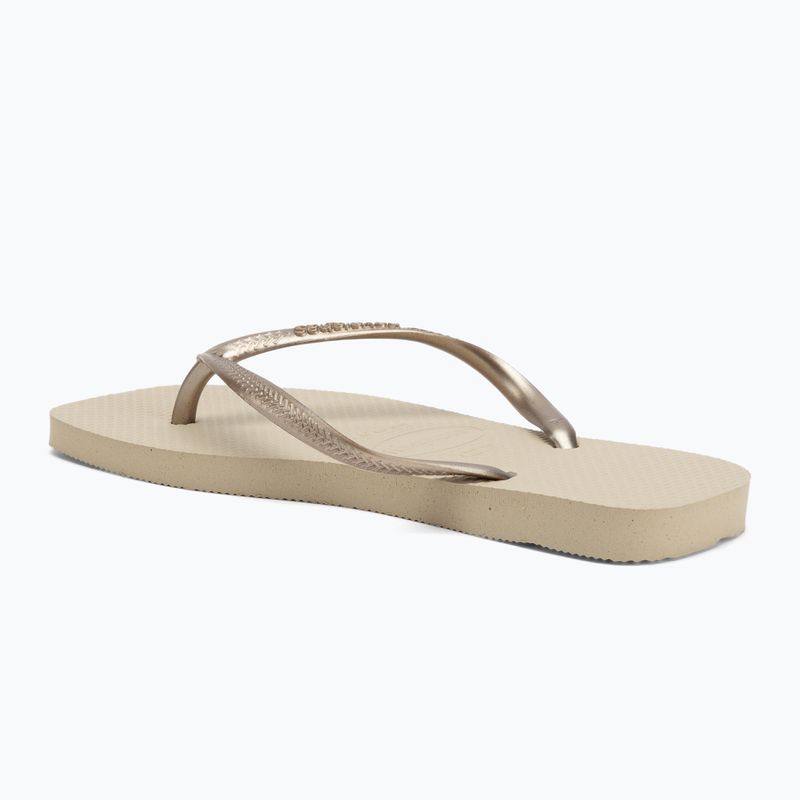 Moteriškos šlepetės per pirštą Havaianas Slim Square sand grey 3