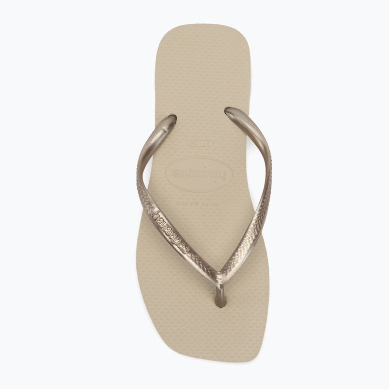 Moteriškos šlepetės per pirštą Havaianas Slim Square sand grey 5