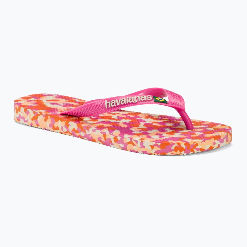 Šlepetės per pirštą Havaianas Brasil Tech II pink flux