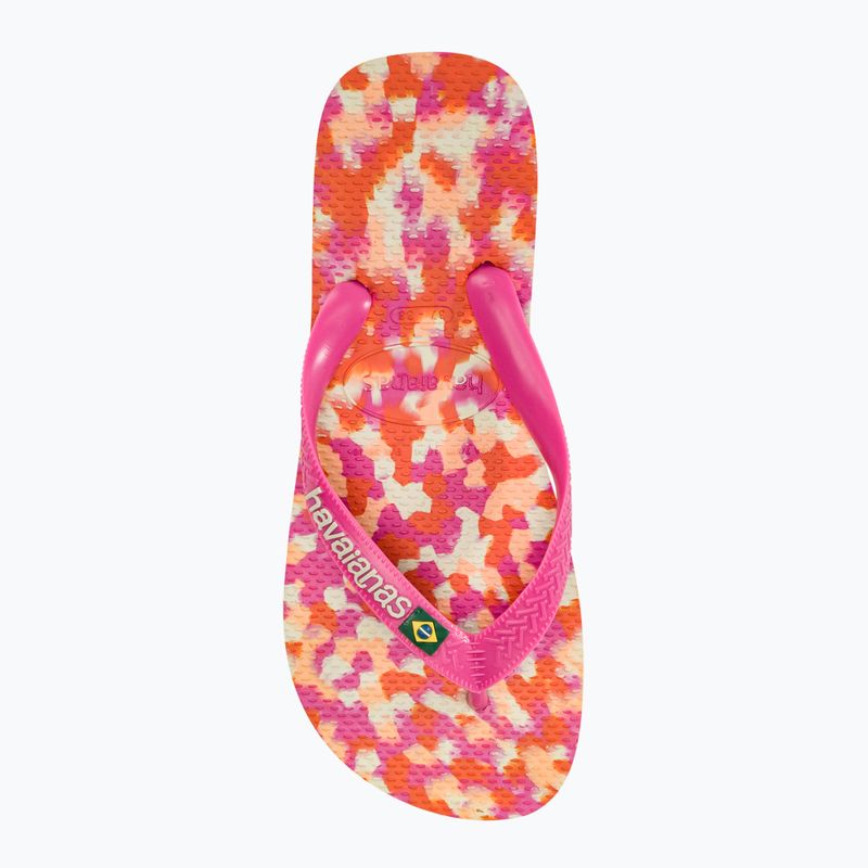 Šlepetės per pirštą Havaianas Brasil Tech II pink flux 5