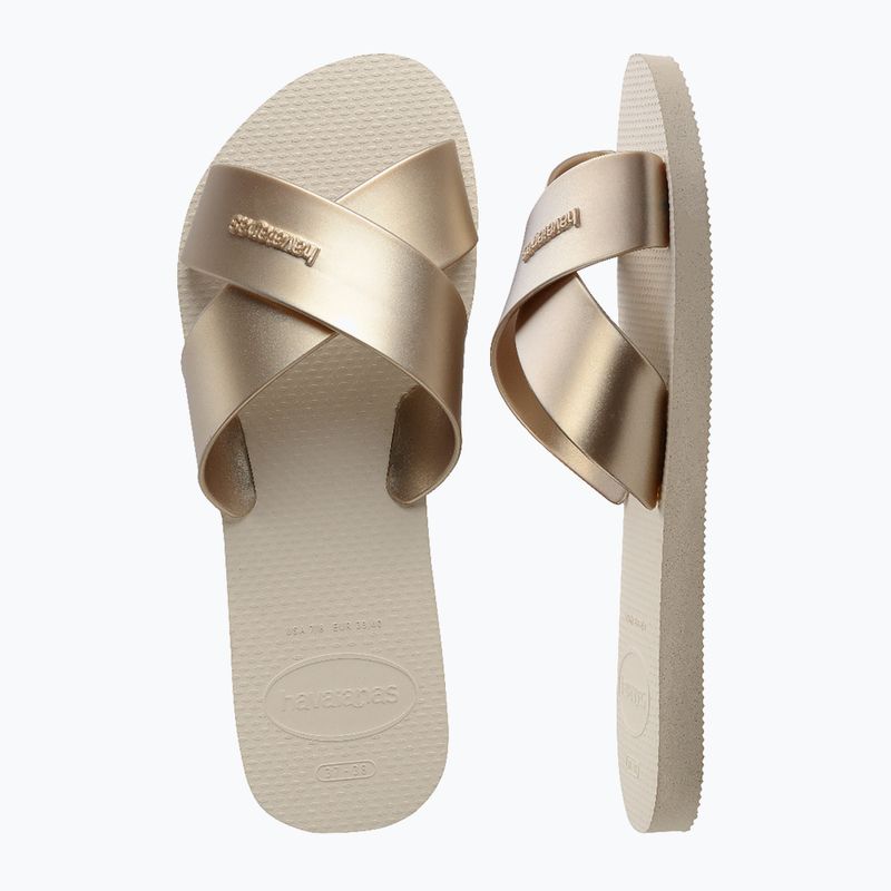 Moteriškos šlepetės Havaianas Aqua Metallic beige 4