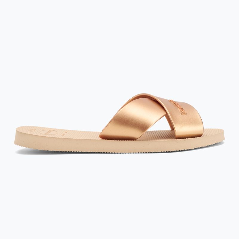 Moteriškos šlepetės Havaianas Aqua Metallic golden 2