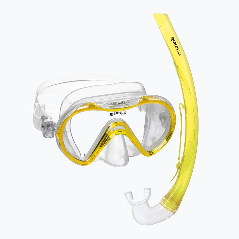 Vaikiškas paviršinio nardymo rinkinys Mares Combo Seahorse yellow/clear
