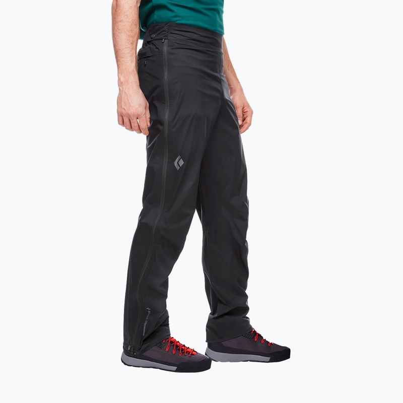 Vyriškos Black Diamond Stormline Stretch Full Zip kelnės nuo lietaus black