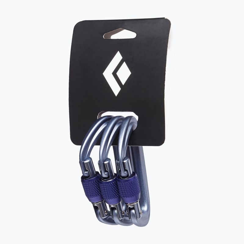 Laipiojimo karabinas Black Diamond Liteforge Screwgate 3 vnt. gray