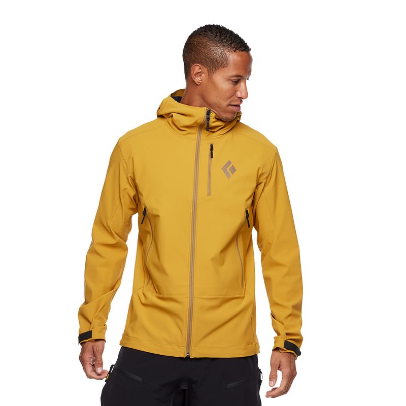 Black Diamond Dawn Patrol gintarinė vyriška softshell striukė 5
